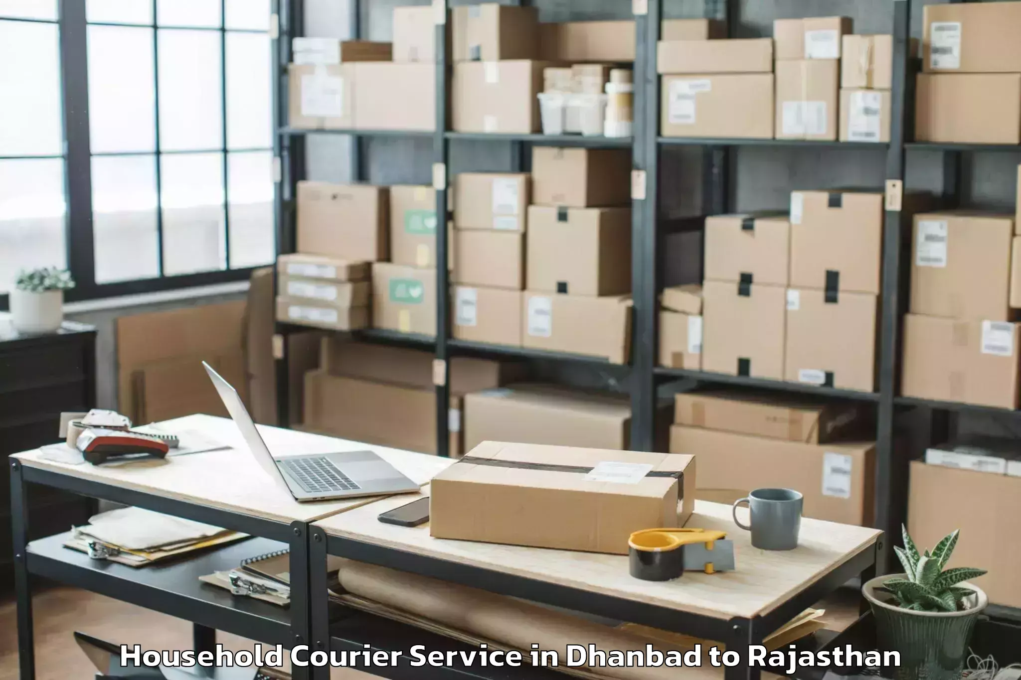 Top Dhanbad to Singhania University Jhunjhunu Household Courier Available